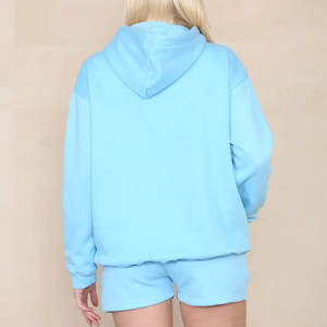 Conjunto de Sudadera con Capucha y Pantalones Cortos para Mujer, Material de Primera Calidad, Ropa de Invierno, Logotipo Personalizado, Conjunto de Dos Piezas - Product Image 2