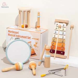 <span class=keywords><strong>Xylophone</strong></span> <span class=keywords><strong>en</strong></span> <span class=keywords><strong>bois</strong></span> pour bébés - Jouet de percussion à tons neutres inspiré de Montessori avec maillets, âges 6 mois à 3 ans - Product Image 2