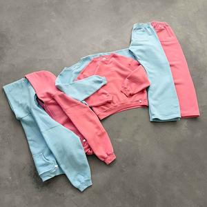 Custom High Street de alta calidad pantalones de chándal holgados y sudaderas con capucha Conjunto en blanco liso Jogging Suit Pullover Hoodie Chándal Fabricante - Product Image 4