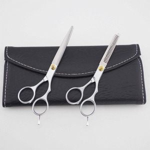Ensemble de ciseaux de coiffeur de haute qualité 5.5 "finition cisaillement de coupe amincissant de coiffeur polonais avec kit de ciseaux de cheveux en acier allemand - Product Image 5