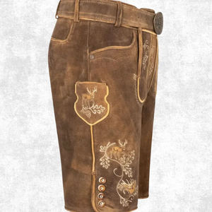 Custom Lederhosen Trachten <b>Shorts</b> | Vintage Bavarian Style | Sustainable Goat <b>Leather</b> | Herbst Oktoberfest Ready | OEM Fast Ship - Product Image 2