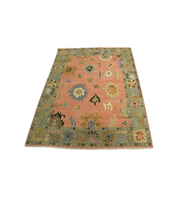 Tapis de style Oushak pêche exquis tapis en laine douce noué à la main tapis tapis en laine faits à la main pour salon - Product Image 1