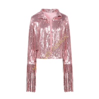 Veste matelassée Mangoes Fashion à sequins et broderies, style streetwear hiver, manches longues, réfléchissante, respirante, en toile de coton pour femme