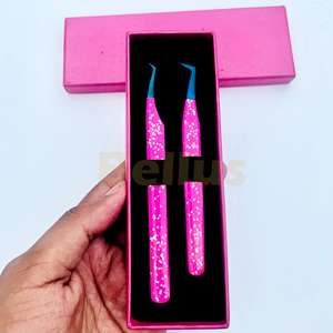 Offre Spéciale nouvelle conception durable pince à cils marque privée en acier inoxydable Fiber pointe outil de cils pour l'application d'extension - Product Image 6