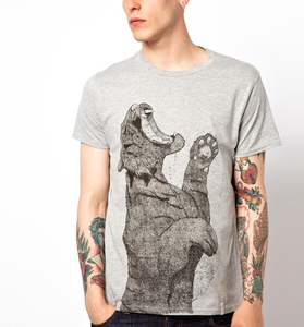 T-shirts en toile respirants à col rond pour hommes, en mélange polyester/coton de haute qualité, coupe ample et épaisse, personnalisables avec logo - Product Image 5