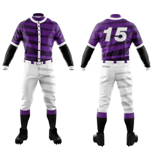 Uniformes de baseball sur mesure de haute qualité, grande taille, professionnels, respirants, séchage rapide, 100% polyester, vêtements de sport en gros - Product Image 4