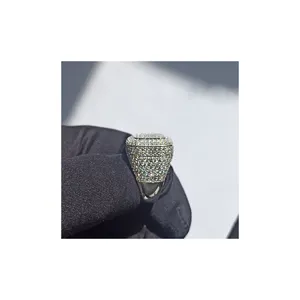 Уникальная коллекция, мужское большое кольцо со льдом с позолоченным бриллиантом, доступно в размерах унисекс от поставщика