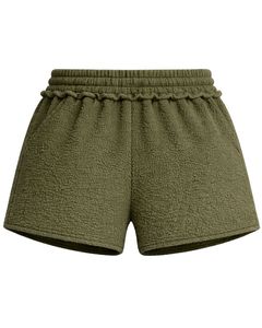 Pantalones Cortos de Sherpa Verde Oliva para Mujer, Cómodos, Suaves, de Felpa, para Estar en Casa, con Cintura Elástica y Cordón, Casuales, para Invierno - Product Image 2