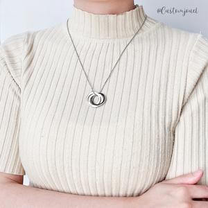 Custom Gold Plated Interlocking Circle Necklace Multiple Linked Ring Stacking Name Necklace Family Gift for Her - Product Image 5