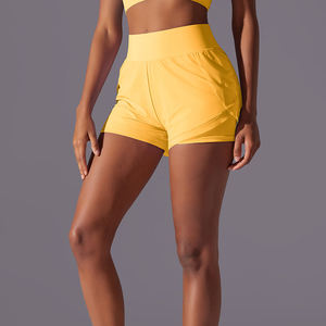 Short de Compression Double Couche Taille Élastique de Haute Qualité pour Femmes Vente en Gros Athlétique Couche de Base Short de Sport Motif Décoration - Product Image 6