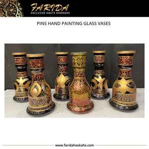 แจกันขวดแก้วเพ้นท์ด้วยมือสุดหรู2025กล่องชิชาเคลือบแล็กเกอร์ทำจากอียิปต์ - Product Image 4