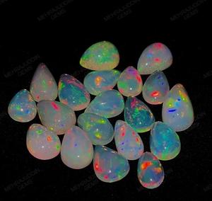 Lot de cabochon d'opale éthiopienne de qualité supérieure en forme de poire naturelle pierres précieuses en vrac fabrication de bijoux mélange de jeu de couleur d'origine ethnique - Product Image 5