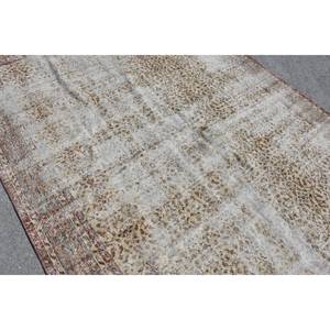 Alfombra Vintage turca de 7x10 pies, clásica, Beige, rojo, Patchwork, patrones rectangulares abstractos, 10mm, lana, área grande, pasillo, Alfombra de látex para habitación - Product Image 5