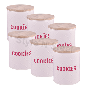 Boîte à biscuits de Nouvel An chinois au design classique, boîte en étain, rangement et organisation, boîte à biscuits en acier inoxydable avec couvercle en bois - Product Image 1