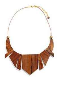 Mixed Shape Colored <b>Necklace</b> with Round Wooden <b>Beads</b> <b>Chunky</b> Fashion Strand for Wedding or Gift - Product Image 5