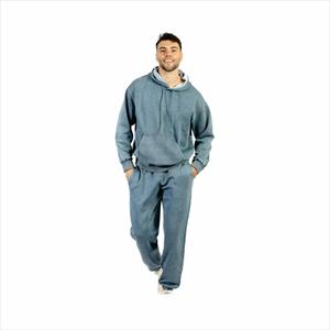 Acid Washed Men's Tracksuit Custom <b>Hoodie</b> 100% Cotton Breathable Fabric Customized Logo <b>Running</b> Outdoor Tracksuit for Men - Product Image 1