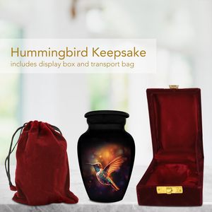 Hummingbird Memorial Keepsake <b>Box</b> with Urn <b>for</b> Human <b>Ashes</b> Handmade Cremation Urns Adult Burial <b>for</b> <b>Ashes</b> Custom SIze Urn - Product Image 4