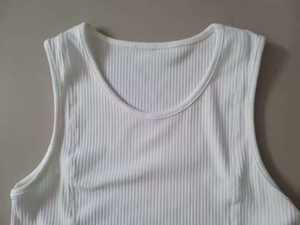 Débardeur blanc côtelé épais pour homme, débardeur d'été slim sans manches, débardeur de fitness et de sport américain - Product Image 3