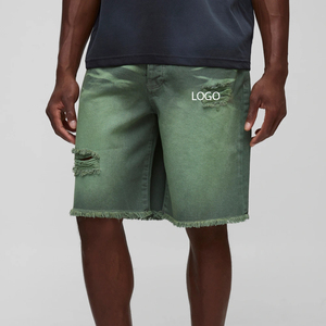 Short en jean déchiré décontracté pour homme, coupe classique et décontractée, fermeture boutonnée, extensible, confortable et respirant, 2026 - Product Image 1