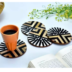 Kitchen Table Decor Table Coasters Resin & Wooden Tea Cup Coaster For Home Hotel Restaurant Wedding Business Coaster/<b>Mats</b> Pads - Product Image 2