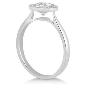 Anillo de Compromiso de Oro Blanco de 18K con Diamante Solitario y Engaste Flotante, Elegante Joyería de Boda 4.484g Estilo U200 - Product Image 2