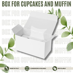 Made Italy Eco-Friendly Recyclable Luxury Rectangular Rigid Paperboard <b>Box</b> Window Cupcakes Muffins Pastry Packaging Customizable - Product Image 3
