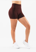 Shorts de Yoga de Cintura Alta para Mujer, Secado Rápido, Transpirables, Cierre Elástico, Diseño Sólido con Efecto Push-Up, Poliéster/Algodón, Personalizables con Estampado