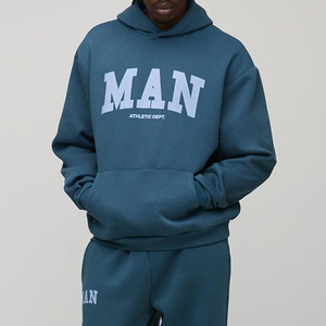 Marque distributeur de survêtements d'hiver décontractés à capuche pour hommes avec impression personnalisée et 100% coton - Product Image 2