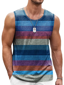 Camisetas sin mangas gráficas para hombres Moda Casual Verano Sin mangas Chaleco estampado 3D Cuello redondo suelto Camisetas deportivas de secado rápido - Product Image 5