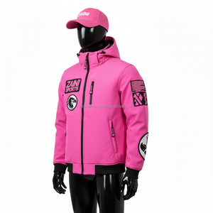 Chaqueta Softshell para Hombre, Tejido de Forro Polar Premium, Color Rosa Sólido, Ropa de Abrigo de Invierno, Logotipo de Transferencia de Calor, Chaqueta Softshell para Hombre - Product Image 4