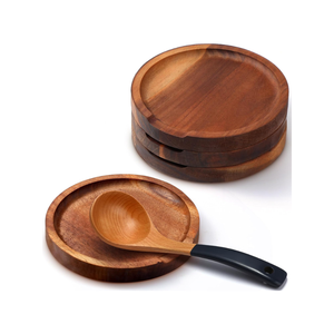 Juego de 4 piezas de madera de acacia hechas a mano, soporte para cucharas y tenazas para estufa, venta al por mayor desde Vietnam - Product Image 1