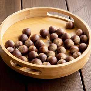 Vaisselle décorative rectangulaire en bois massif véritable naturel, plateau de service à fruits, plateau de service à café, plateau de service à café - Product Image 2