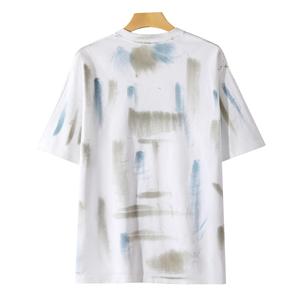 Vente en gros OEM T-shirts personnalisés tie dye en 100% coton vêtements d'été pour hommes col en O motif solide chemise à manches courtes de haute qualité - Product Image 6