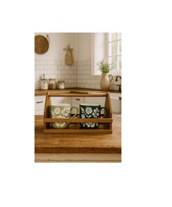 Juego de Bandejas para Tazas de Madera, Organizador de Bebidas de Madera Tradicional, Acabado Pulido a Mano, Utensilio de Comedor - Product Image 1