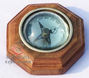 <b>Antique</b> Round Brass Magnetic <b>Compass</b> Solid Marine & Hiking Camping Accessory Engravable Vintage Designer Desk <b>Compass</b> - Product Image 3