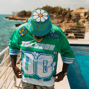 เสื้อฟุตบอลตาข่ายปักลายแบบกำหนดเอง - เสื้อยืดโอเวอร์ไซส์สไตล์วินเทจสำหรับผู้ชาย น้ำหนัก 300 กรัม แห้งเร็ว 100% - Product Image 4