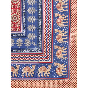Juego de Sábanas Super King Azul 100% Algodón 240 Hilos con 2 Fundas de Almohada, Motivos Étnicos, 3 Piezas para el Hogar-SHKV1089 - Product Image 4