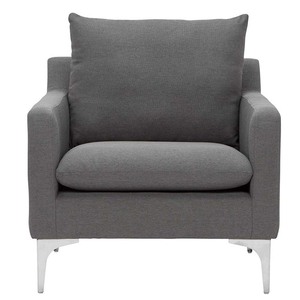 Sillón Individual GSD68040 para el Hogar, de 11 Pulgadas, con Tapicería de Tela y Patas de Acero Inoxidable, Forma Cuadrada - Product Image 2