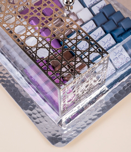 Manufacturer Premium Quality Wholesale Metal Chocolate Serving <b>Tray</b> Silver Finished with Decorative Acrylic Dome Lid - Product Image 3