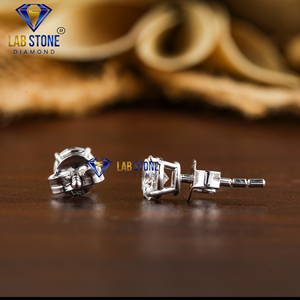 1.68 TDW boucles d'oreilles rondes brillantes Labgrown HPHT/CVD diamant VS1 clarté IGI certifié or 18 carats avec bijoux de clarté VS1 - Product Image 3