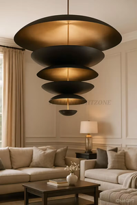 Premium Mid Century <b>Modern</b> Brass Sputnik <b>Ceiling</b> <b>Light</b> Adjustable Height <b>LED</b> Flush Mount Chandelier 1950s Atomic Cosmic Design - Product Image 2