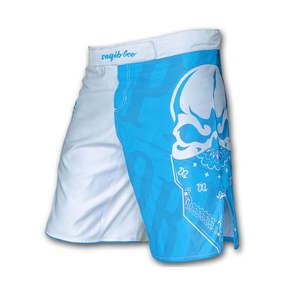 Pantalones cortos para combate de boxeo, Shorts de boxeo ligeros de alta calidad, Muay Thai, color blanco y azul - Product Image 1