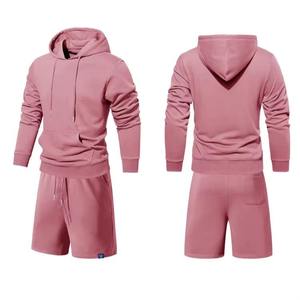 ชุดกีฬาสองชิ้นมีฮู้ดสำหรับผู้ชายชุดกีฬาสไตล์สตรีทสูทออกแบบได้ตามต้องการ - Product Image 2