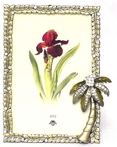 BEST SELLING HOME DECORATION METAL ZINC ALLOY GREEN PALM TREE PHOTO <b>FRAME</b> 4x6 for MEMORY - Product Image 1