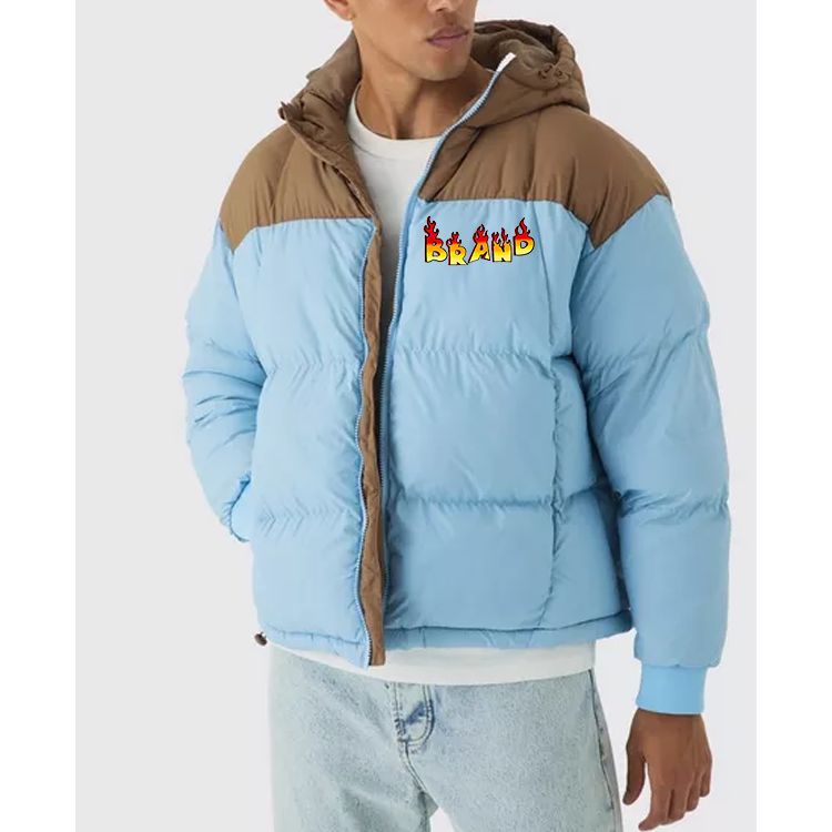 Custom Man Jacket High Quality Down Color Block Coats Beautiful