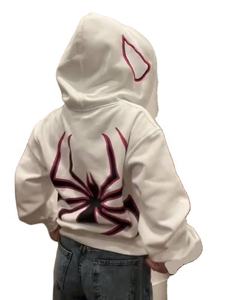 Vente chaude foncé araignée soie imprimé femmes à capuche 100% coton haute rue porter femmes à capuche à manches longues pleine fermeture éclair unisexe à capuche - Product Image 4