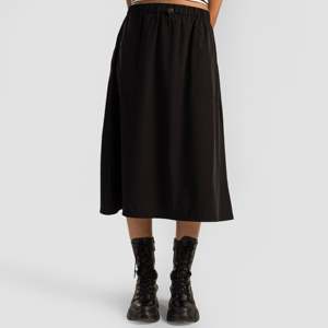 Comfortable and Breathable Black Drift Skirt Floral Embroidery <b>Lace</b> Print XS Size <b>Elastic</b> Waistline Wrap Style Cotton Fabric - Product Image 2