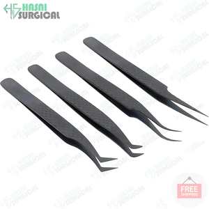 Pince à cils noire professionnelle en acier inoxydable pour cils personnalisé OEM dernière conception usine prix de gros meilleurs produits - Product Image 6