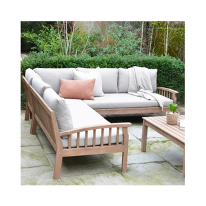 Juego de sofás de madera de teca de diseño moderno para uso en el balcón - Product Image 2