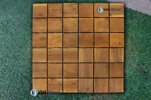 Dalles de sol en bois d'acacia du Vietnam, étanches, antidérapantes, contemporaines, à clipser, finition mate, surface lisse, garantie 5 ans - Product Image 5